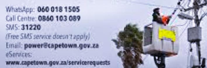 City of Cape Town Electricity Department Contact Number